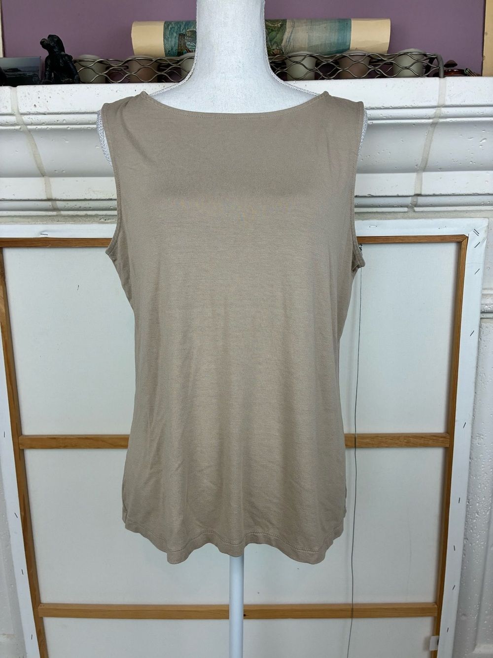 Coldwater Creek Sleeveless Tank Top in Taupe